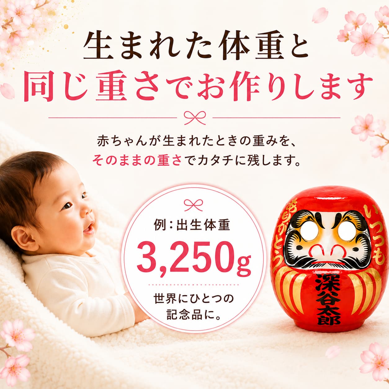 世界にひとつのウエイトだるまギフトを案内する画像